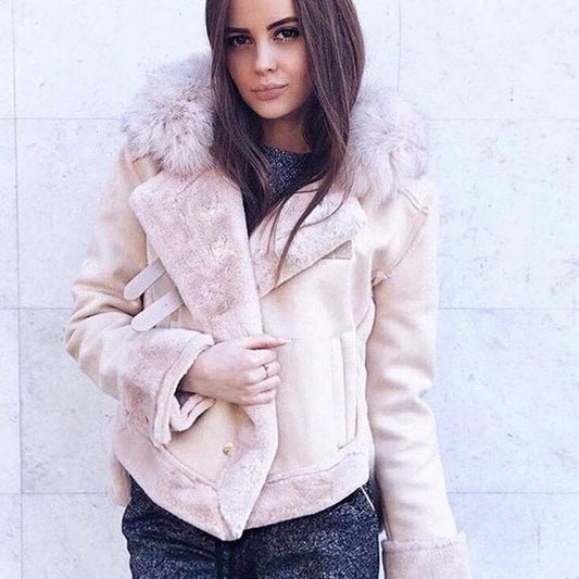 NANON - PRECIOSA CHAQUETA DE ANTE CON PIEL SINTÉTICA