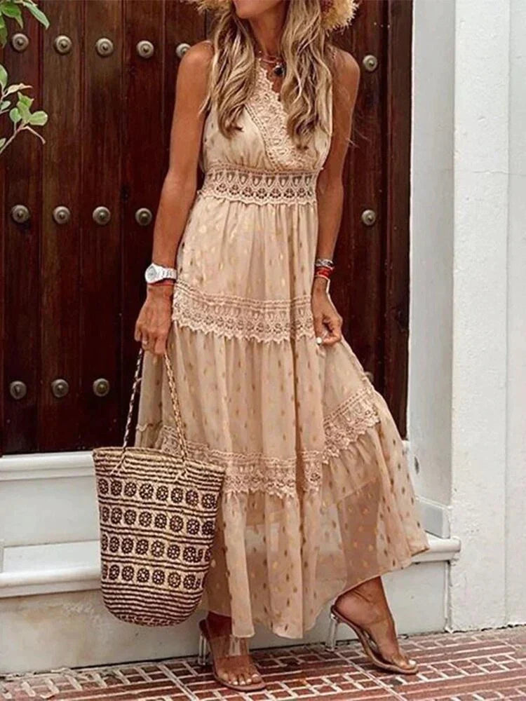 Vestido largo con un diseño elegante y delicados detalles