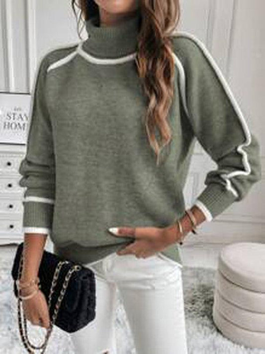 Eryndra™ | Jersey de cuello alto Casual Chic