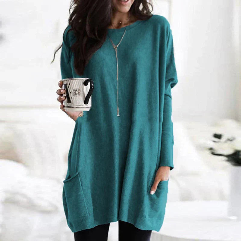 Elegante camisa de manga larga para mujer