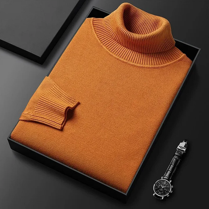 Moderno jersey de cuello alto entallado para el frío
