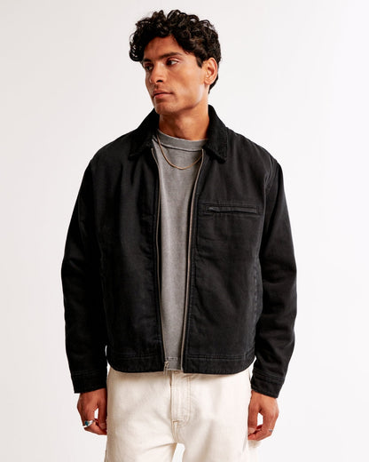 Chaqueta de trabajo corta con cremallera