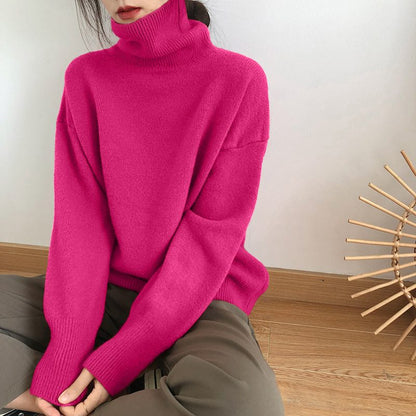 Elegante jersey de punto con cuello alto