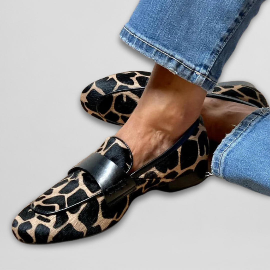 Damskie Mokasyny W Animalistyczny Print