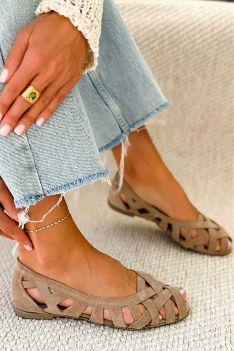 Buty Damskie Płaskie Ażurowe