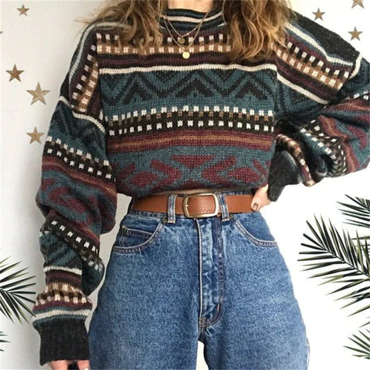 Jersey vintage con mangas abullonadas: elegancia y comodidad