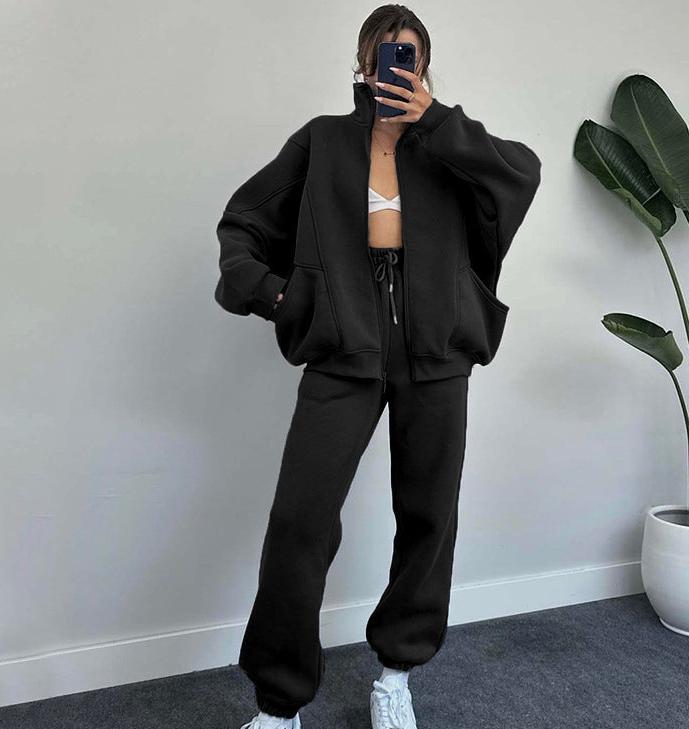 Elisa | Conjunto de chaqueta con cremallera y pantalón de jogging con cordón de ajuste