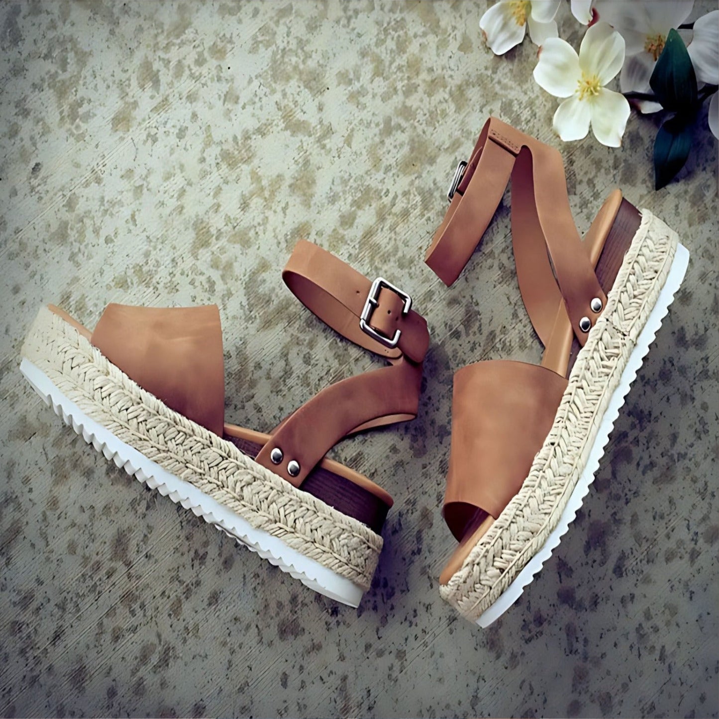 Jimena® | Sandalias de plataforma para mujer con tira ajustable al tobillo