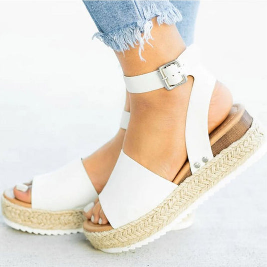 Jimena® | Sandalias de plataforma para mujer con tira ajustable al tobillo