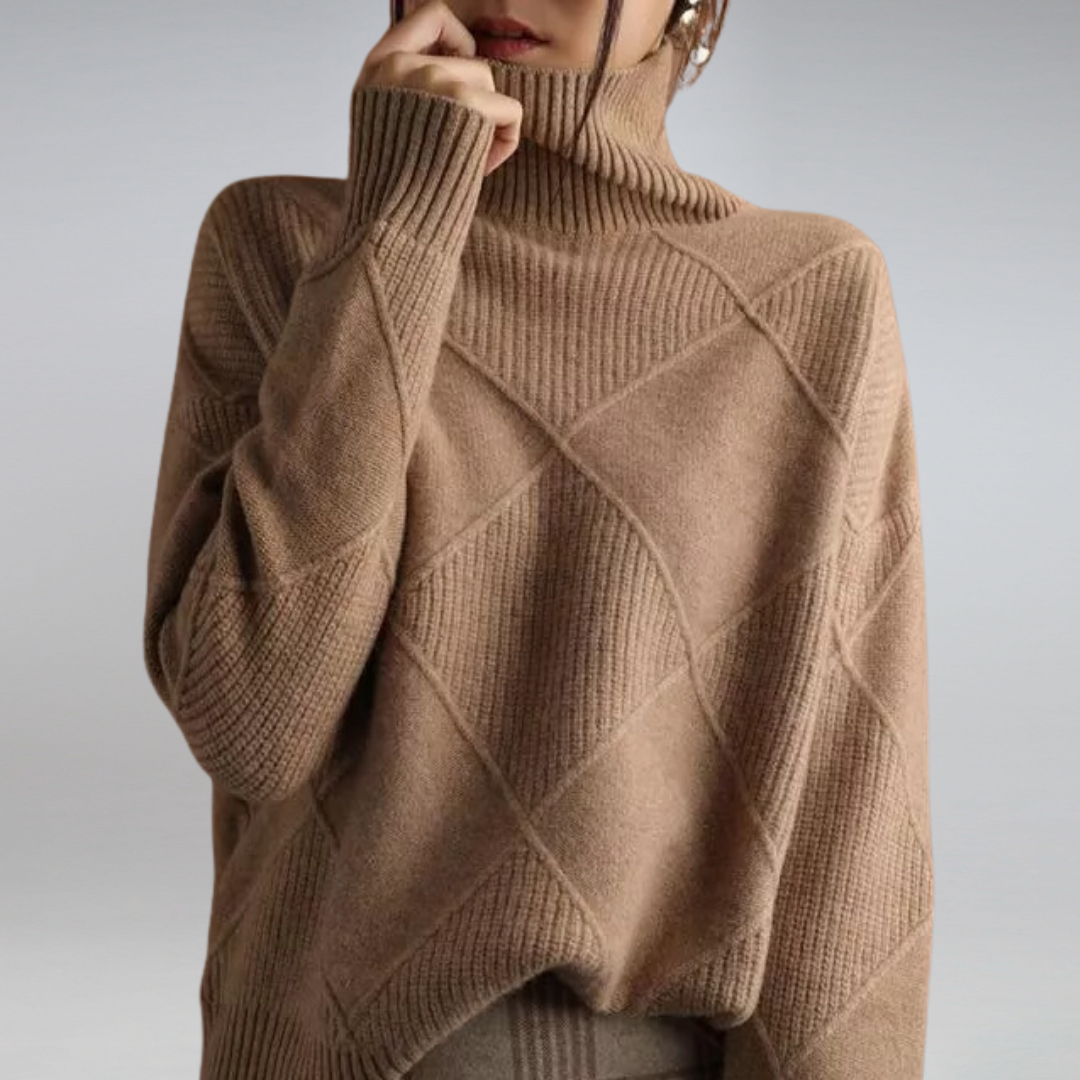 Elegante jersey de cuello alto para mujer