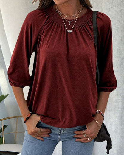 Blusa Yadira | Blusa Cuello Redondo Mujer