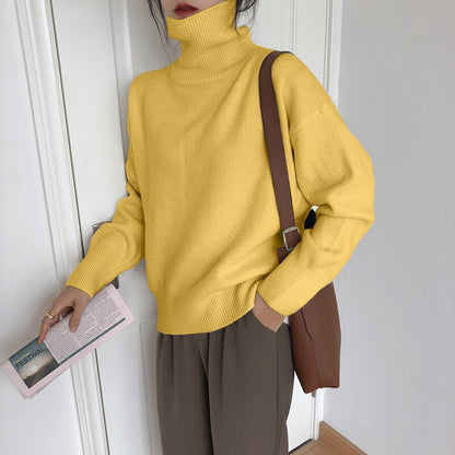 Elegante jersey de punto con cuello alto