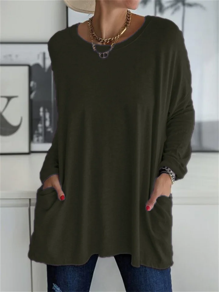 Blusa holgada con bolsillo para looks de diario