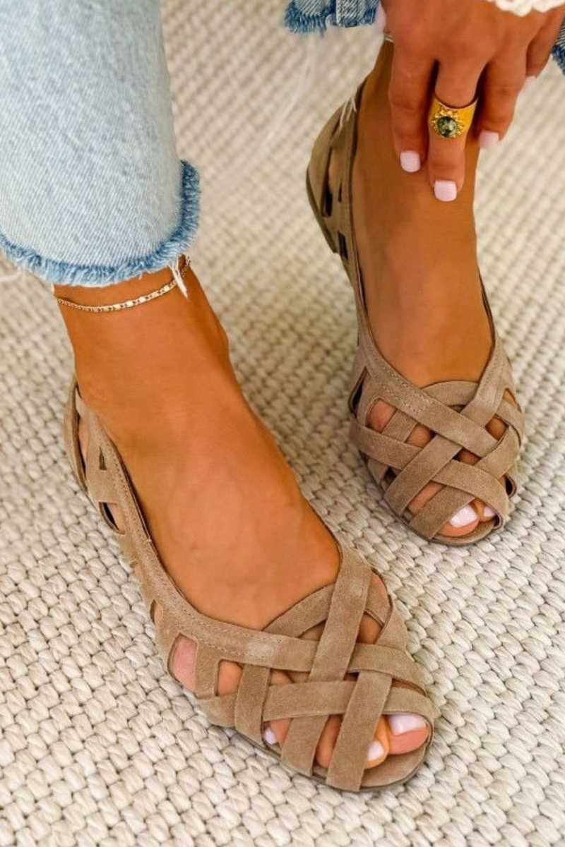 Buty Damskie Płaskie Ażurowe