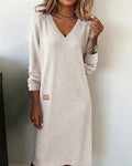Damska Sukienka Midi V-Neck