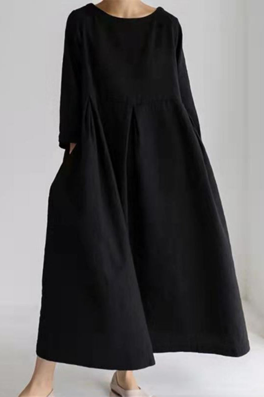 Elegante vestido largo de estilo minimalista con la máxima comodidad natural