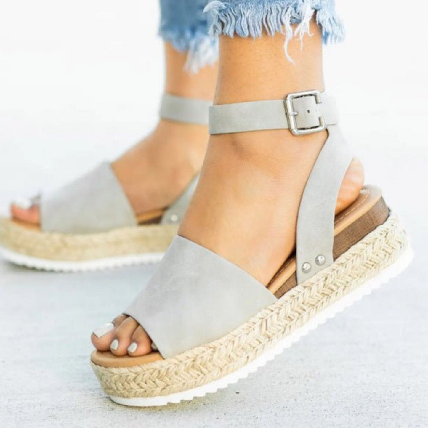 Jimena® | Sandalias de plataforma para mujer con tira ajustable al tobillo