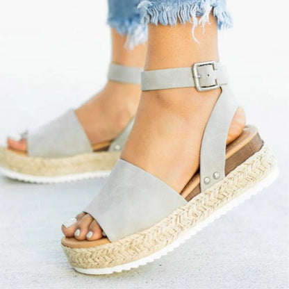 Jimena® | Sandalias de plataforma para mujer con tira ajustable al tobillo