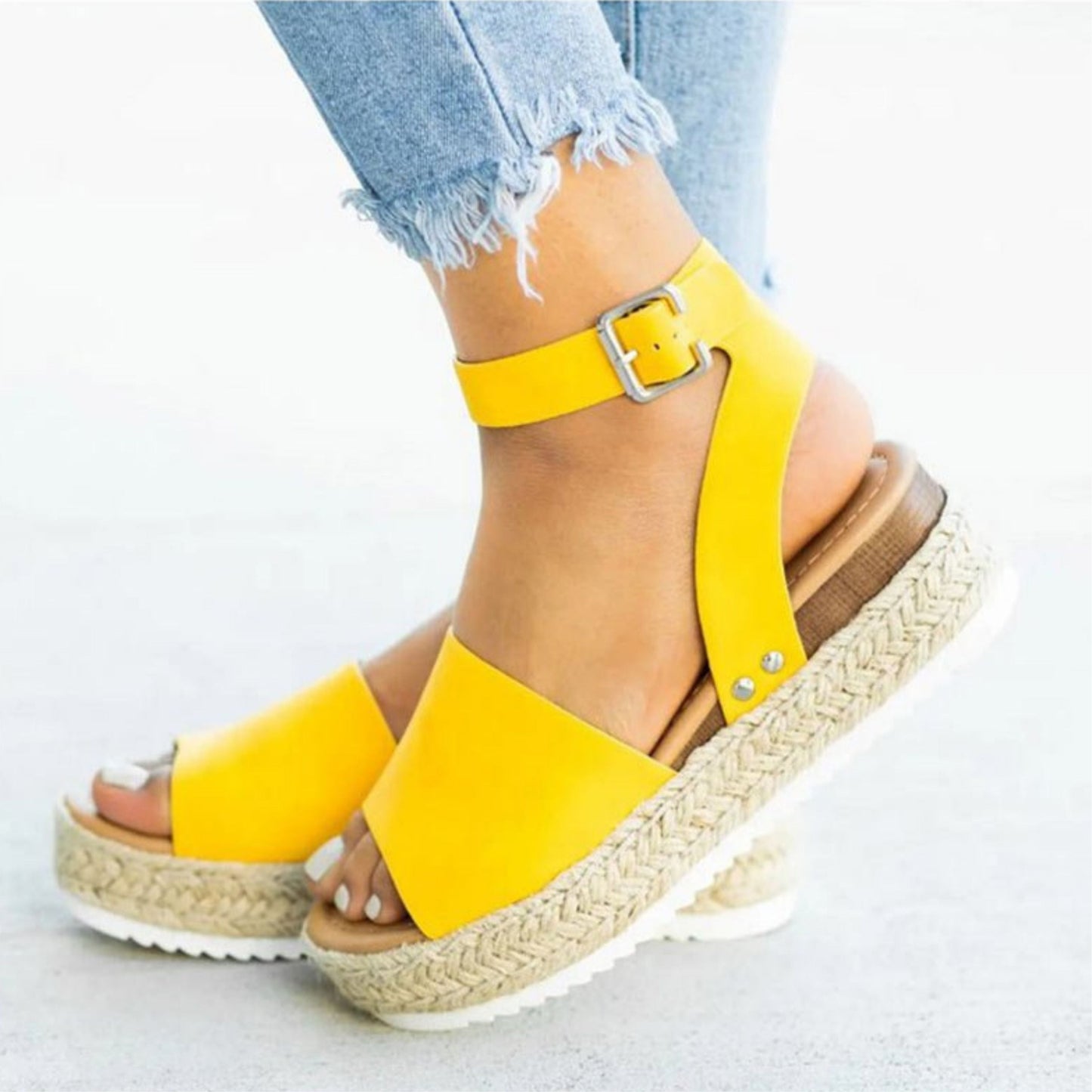 Jimena® | Sandalias de plataforma para mujer con tira ajustable al tobillo