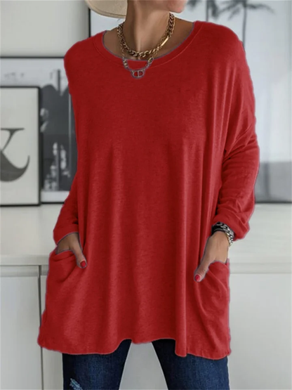 Blusa holgada con bolsillo para looks de diario