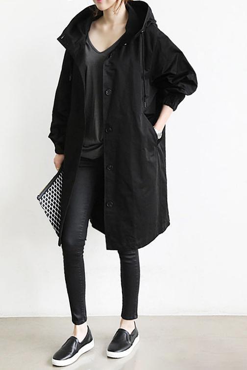 Chaqueta impermeable con capucha de gran tamaño para mujer