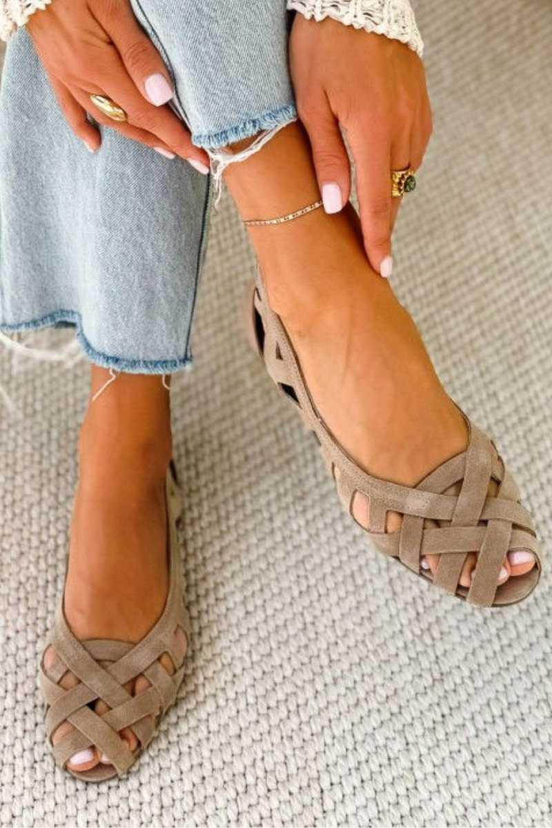 Buty Damskie Płaskie Ażurowe