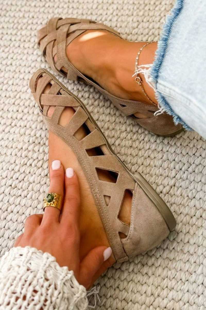 Buty Damskie Płaskie Ażurowe