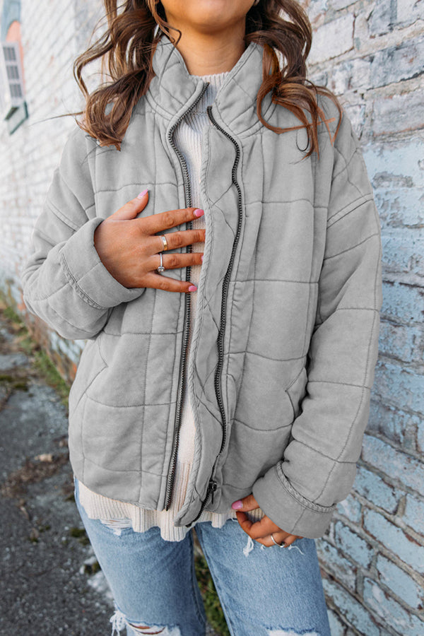 Chaqueta forrada con capuchinos para mujer