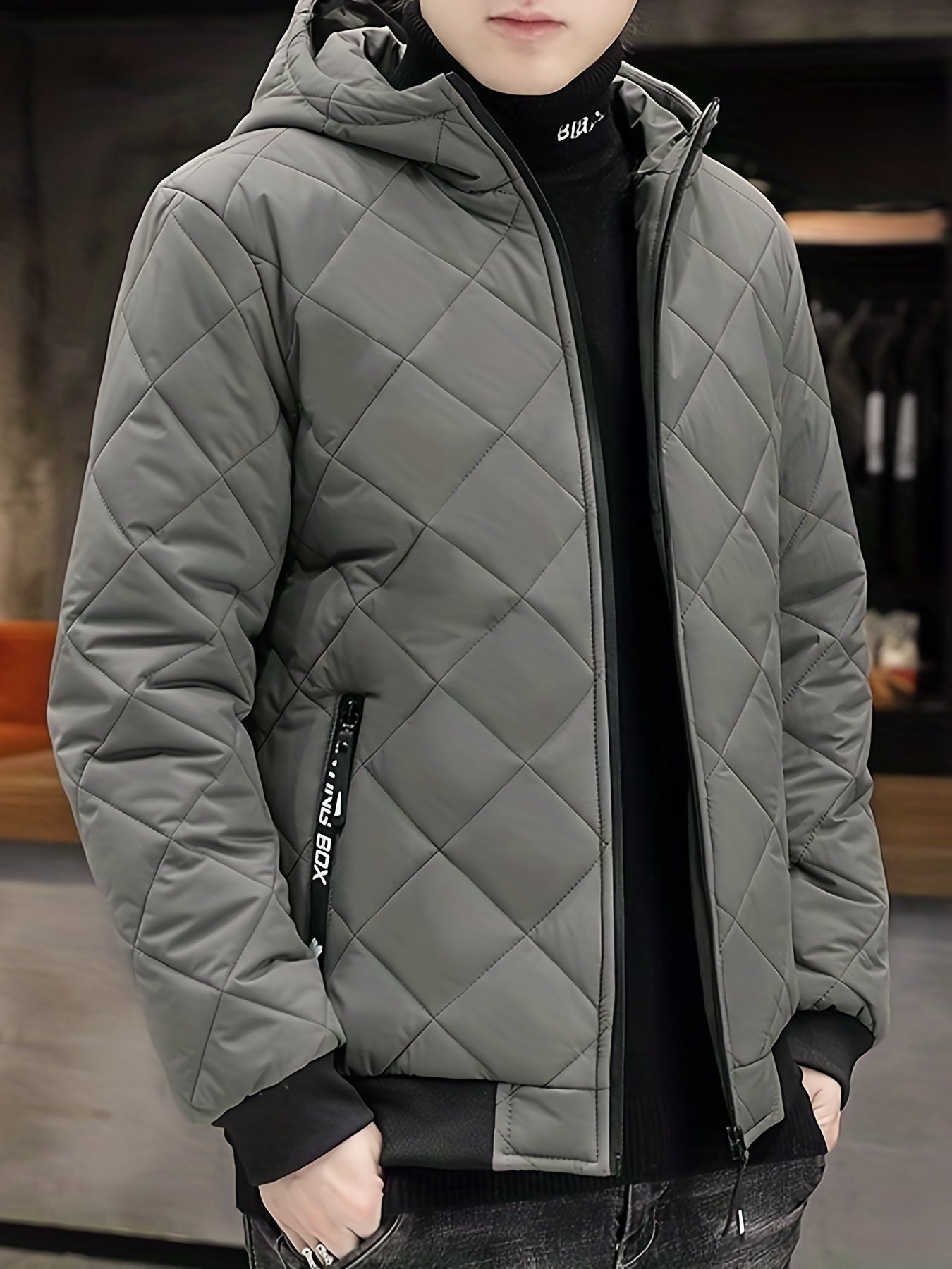 Cálida chaqueta de invierno con capucha para hombre | Perfecta para actividades al aire libre