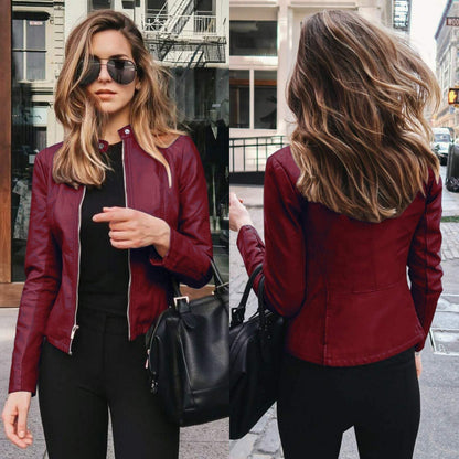 Chaqueta de piel | Elegante | Negra, piel flexible, acabado refinado | Perfecta para salir por la noche
