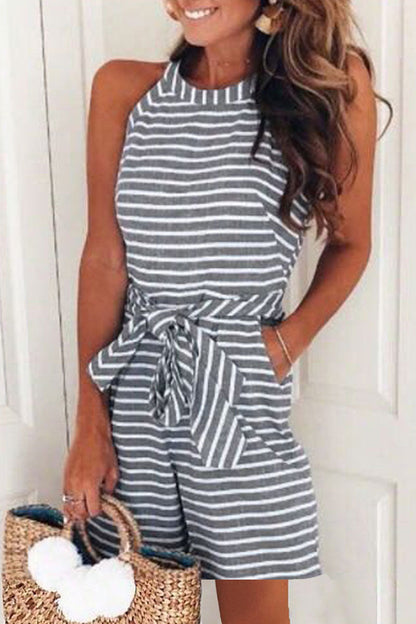 Casual-patchwork-vendaje-con-cinturón-y-cuello-suelto (5-colores)