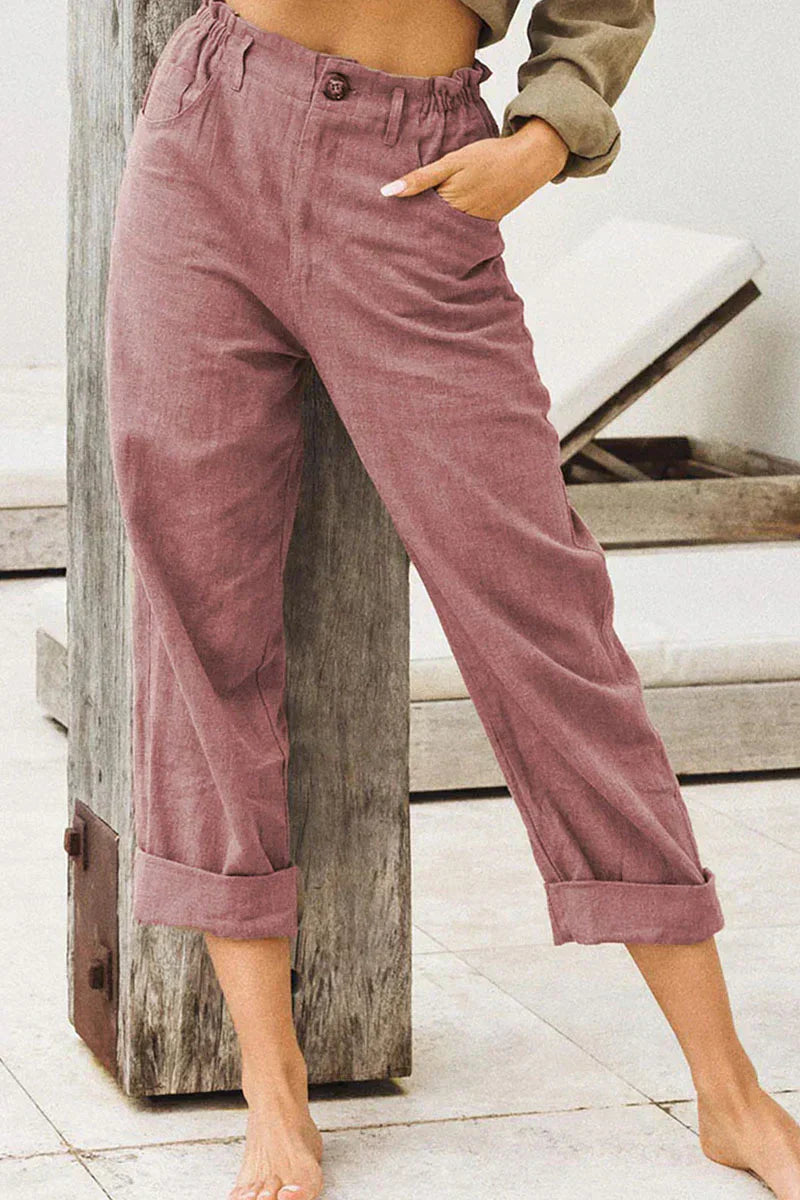 Adèle Elegante pantalón casual de lino