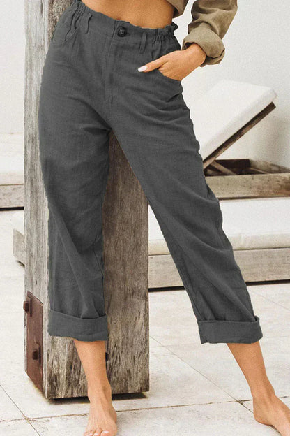 Adèle Elegante pantalón casual de lino