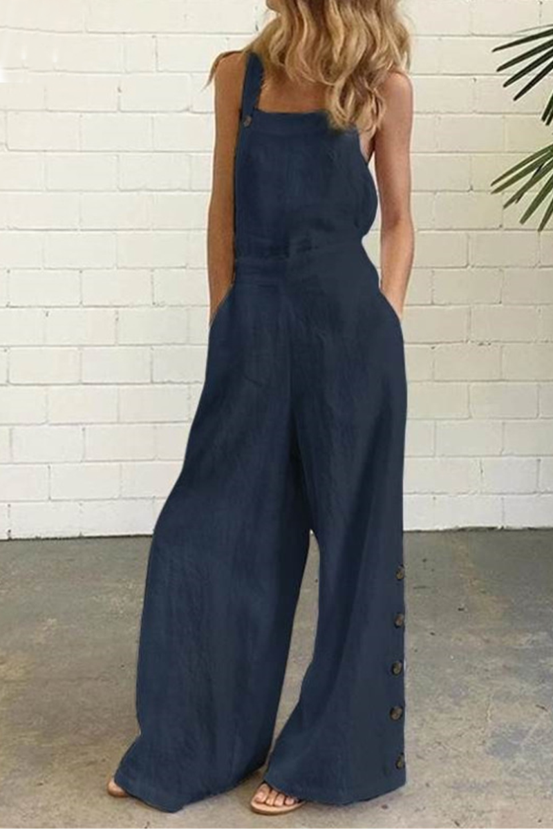 Casual Jumpsuits con hebilla fija y cuello cuadrado (5 colores)