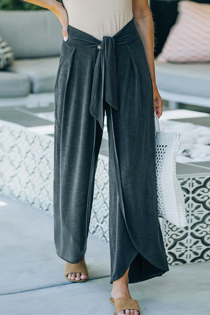 Casual solid make old frenulum loose wide leg pantalones cortos color liso (5 colores)