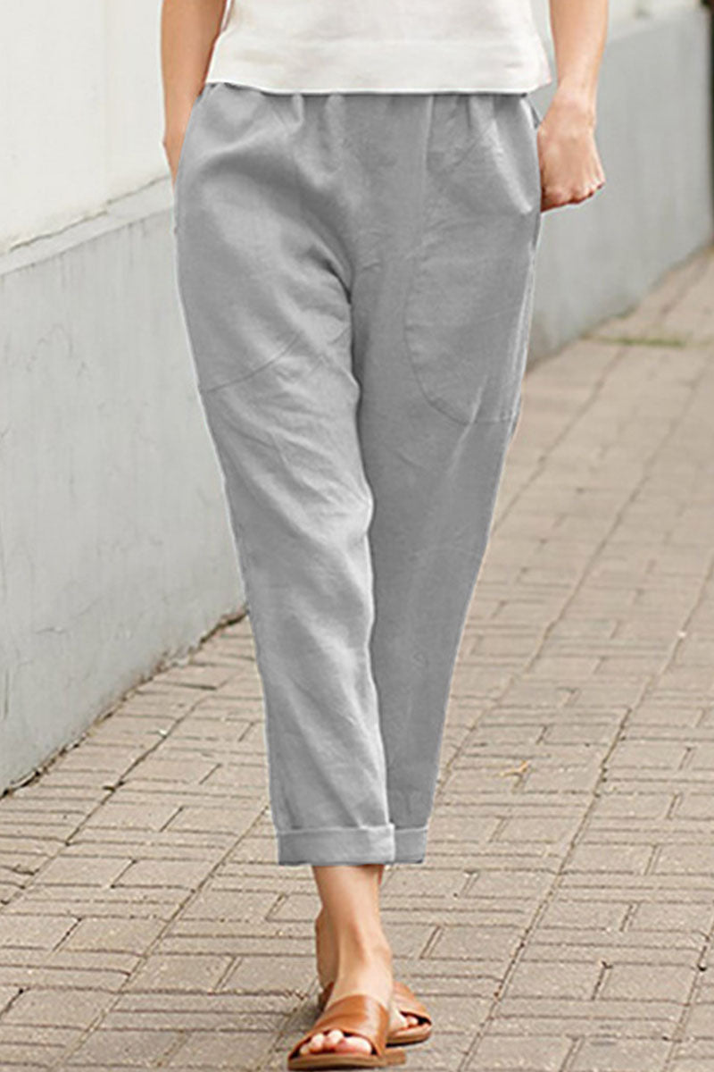 Casual Solid Strap Design Calzoncillos rectos