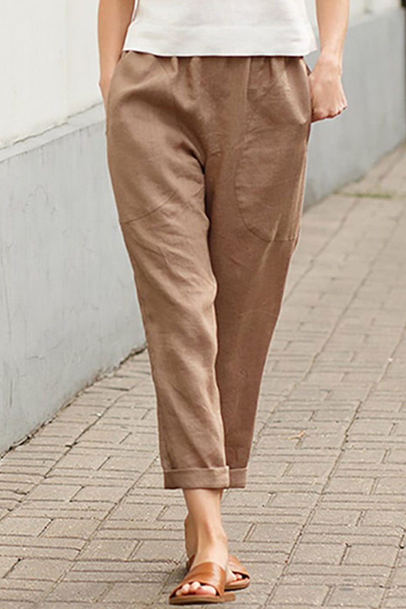 Casual Solid Strap Design Calzoncillos rectos