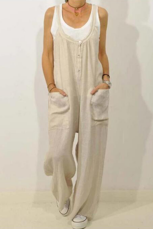 -casual-solid-patchwork-u-neck-skinny-jumpsuits