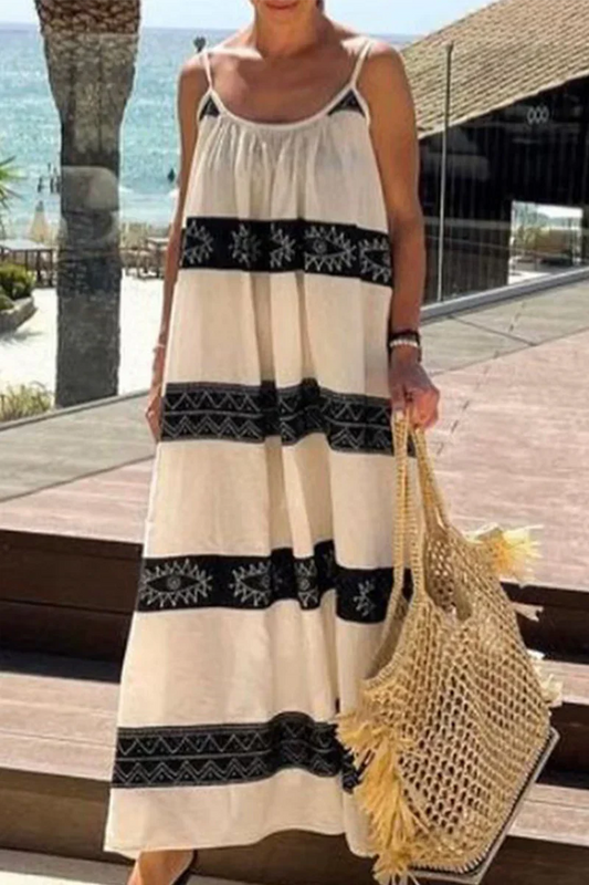 Vestido de playa estampado sin tirantes con print