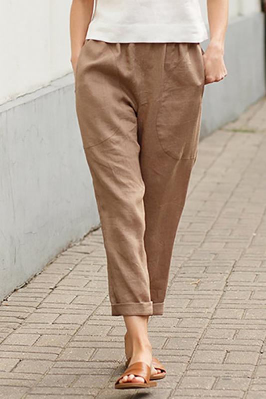 Pantalones Casual Cintura Media colores sólidos (7 colores)