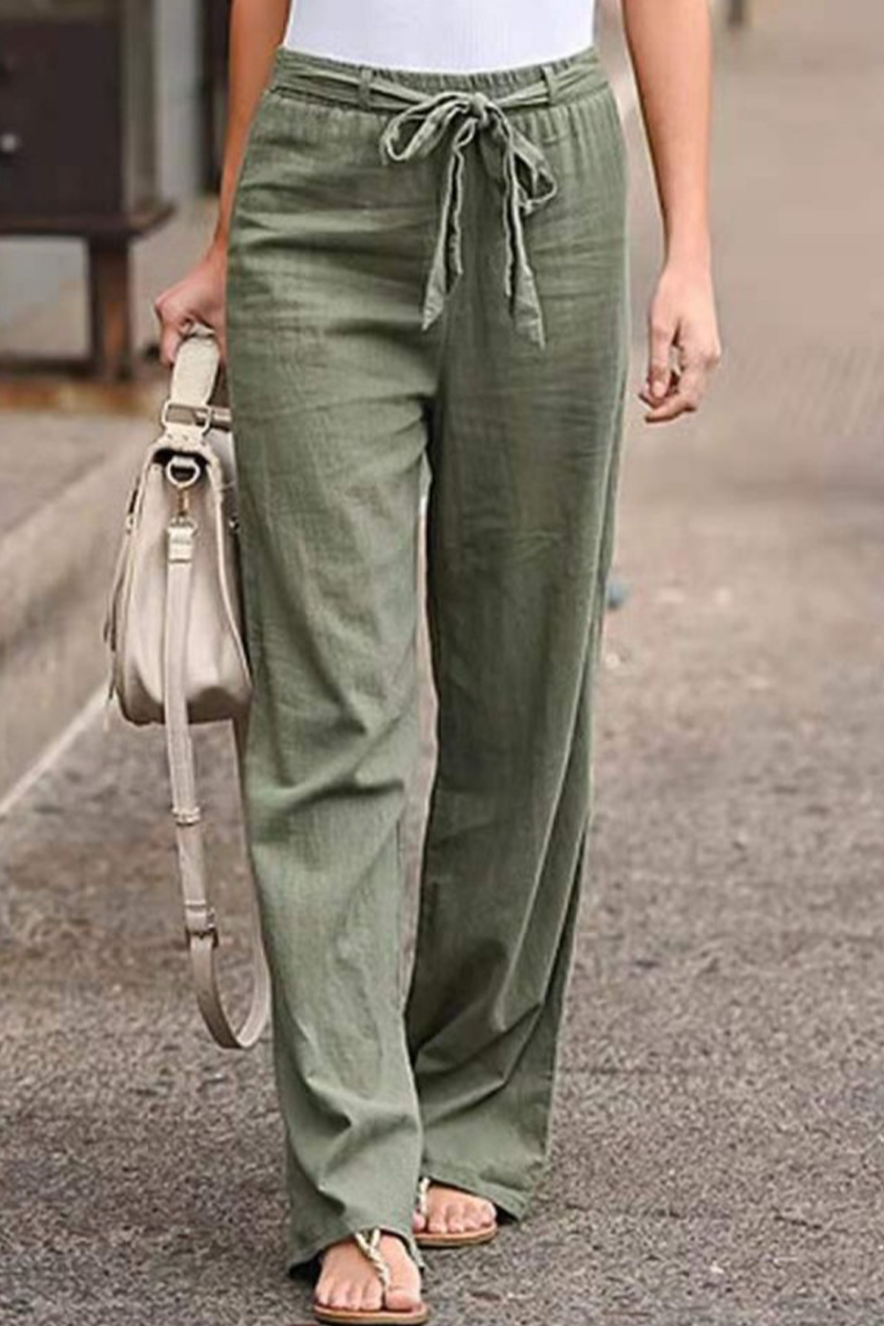 Pantalón recto casual con pernera ancha (6 colores)