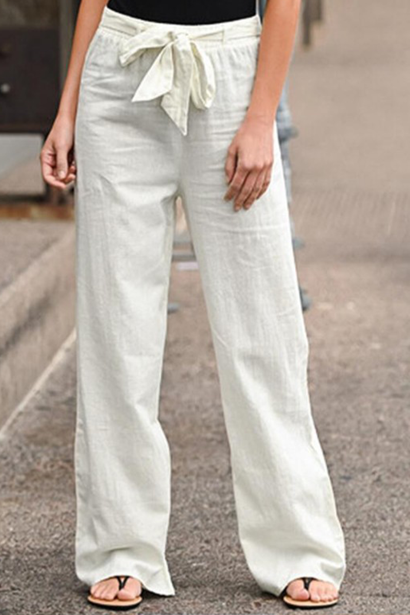 Pantalón recto casual con pernera ancha (6 colores)