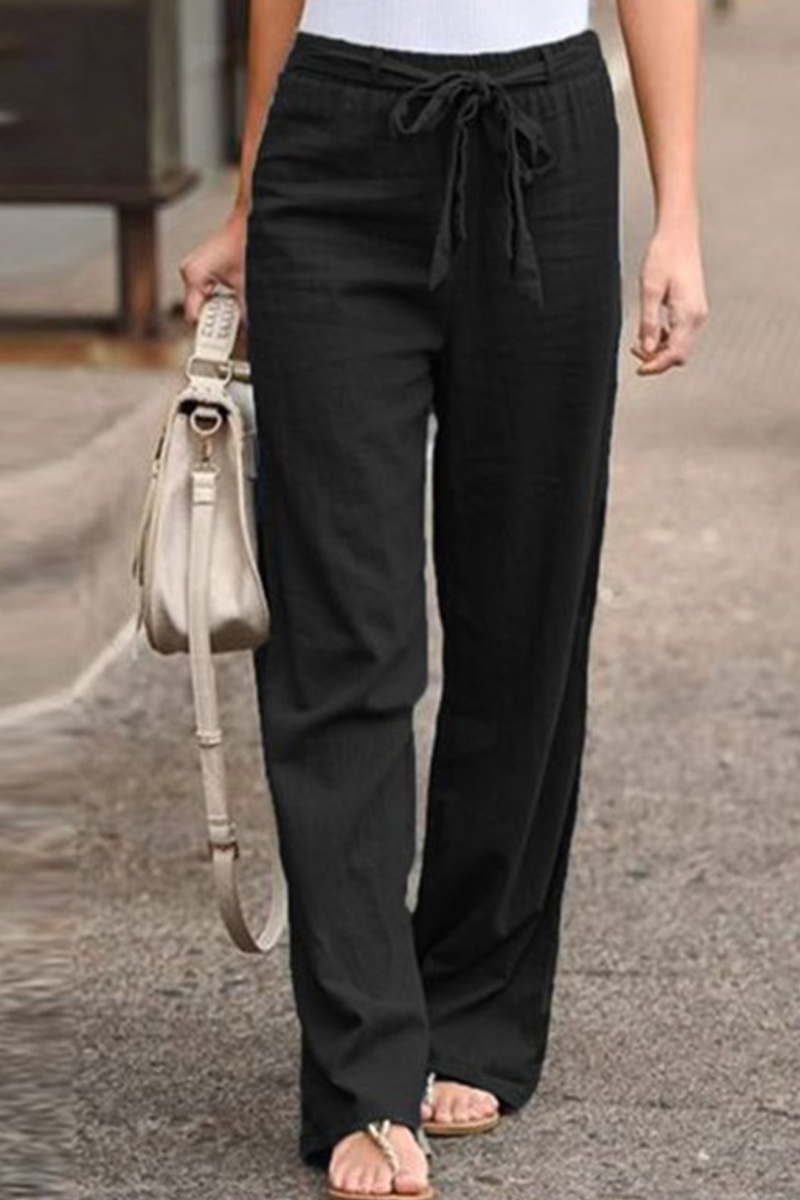 Pantalón recto casual con pernera ancha (6 colores)