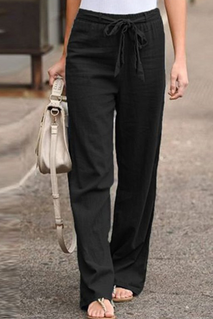 Pantalón recto casual con pernera ancha (6 colores)