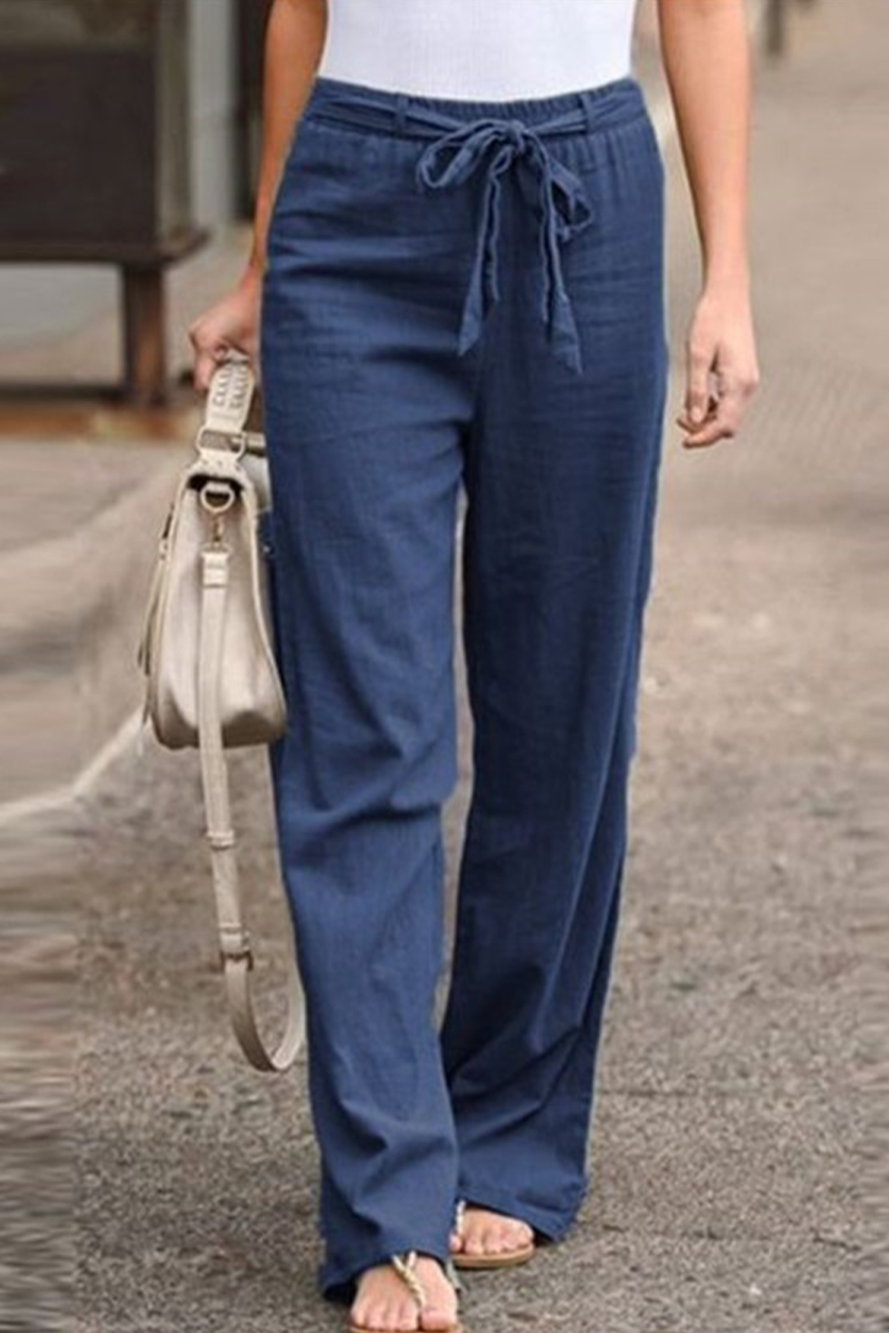 Pantalón recto casual con pernera ancha (6 colores)