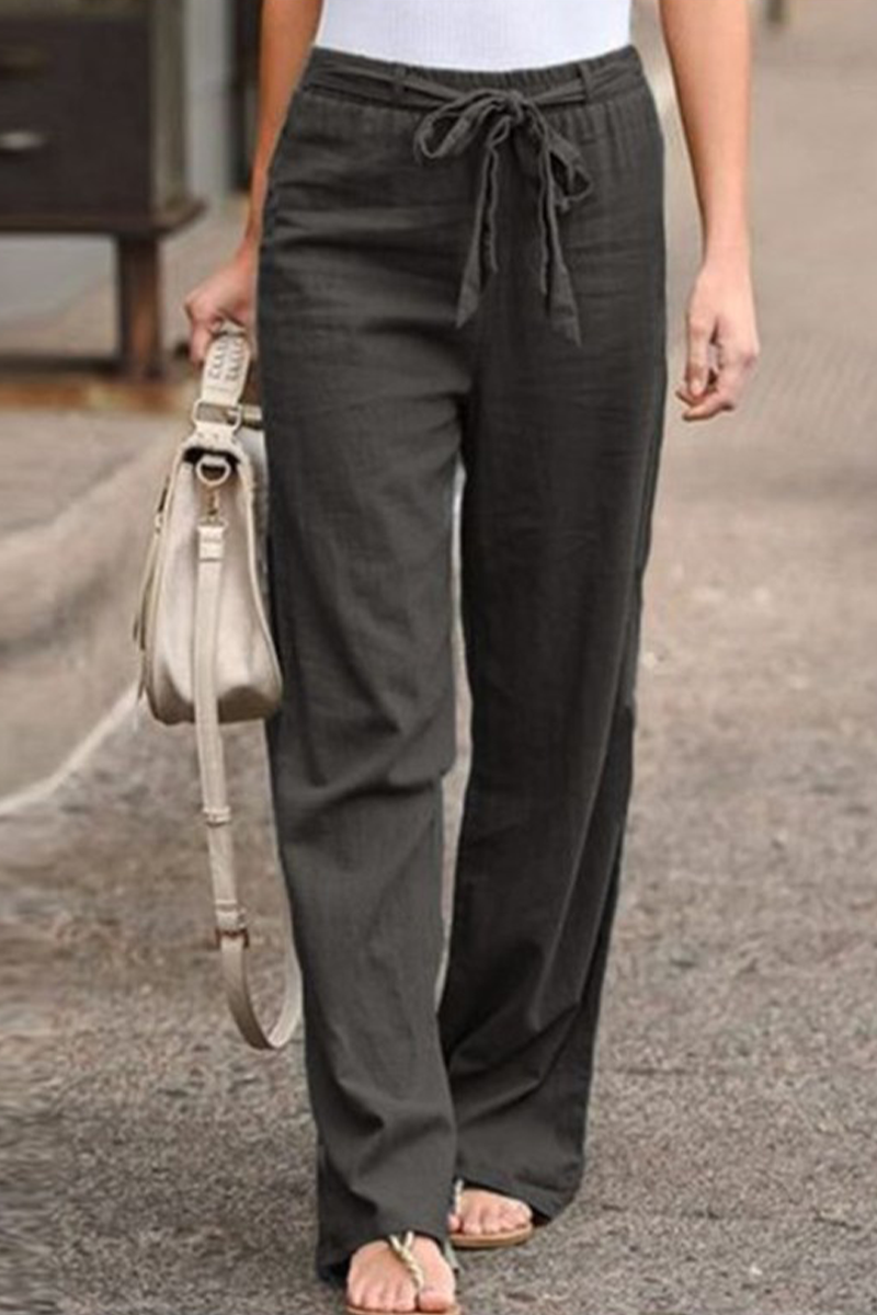 Pantalón recto casual con pernera ancha (6 colores)