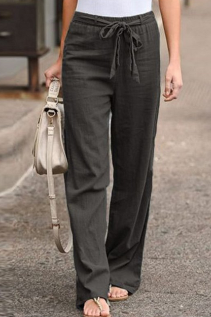Pantalón recto casual con pernera ancha (6 colores)