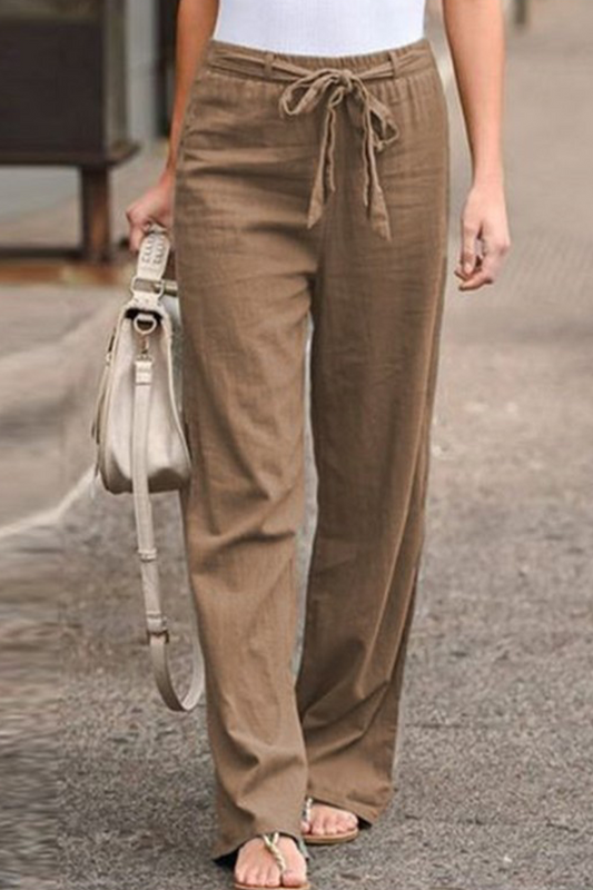 Pantalón recto casual con pernera ancha (6 colores)