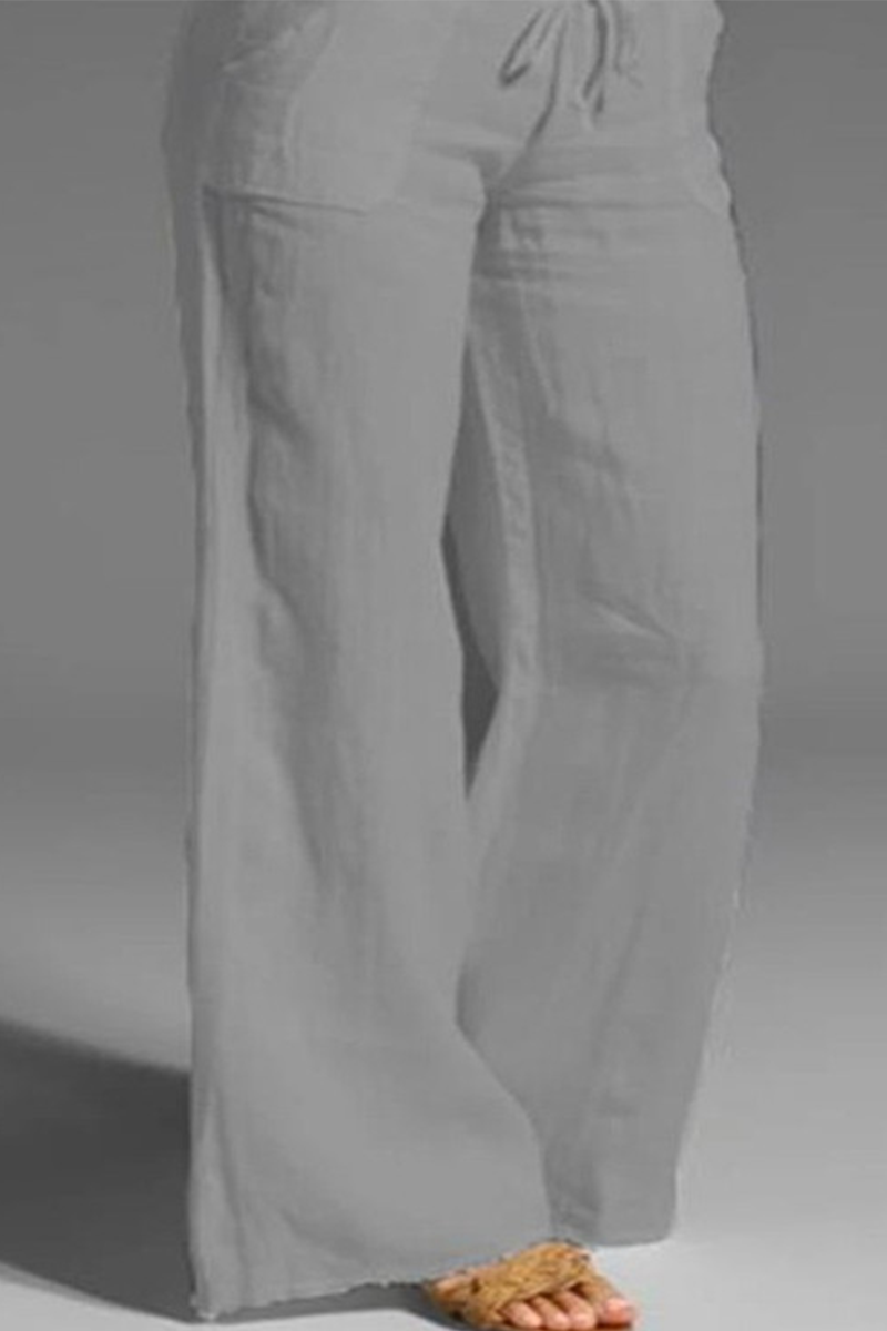 Pantalones sueltos lisos Casual con perneras anchas (8 colores)