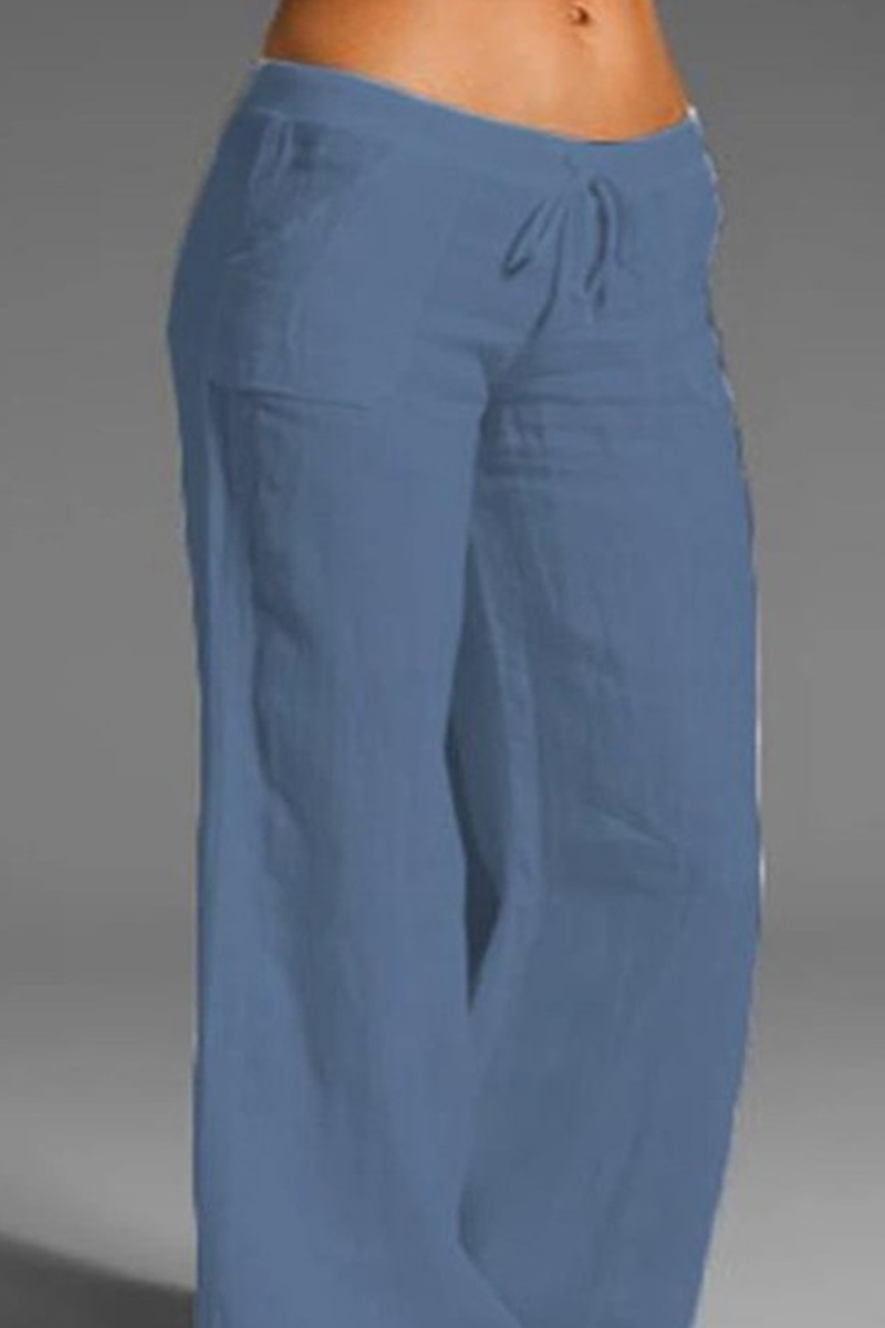 Pantalones sueltos lisos Casual con perneras anchas (8 colores)
